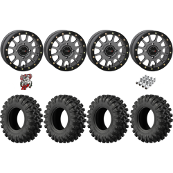 EFX MotoRavage XL 30-10-14 Tires on SB-5 Gunmetal Beadlock Wheels