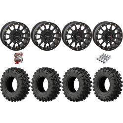 EFX MotoRavage XL 30-10-14 Tires on SB-5 Matte Black Beadlock Wheels