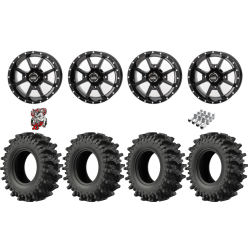 EFX MotoSlayer 28-9.5-14 Tires on Frontline 556 Gloss Black Wheels