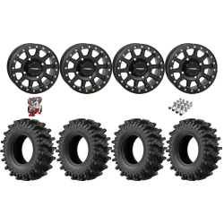 EFX MotoSlayer 28-9.5-14 Tires on SB-3 Matte Black Beadlock Wheels