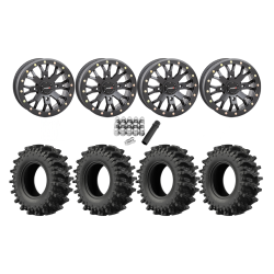EFX MotoSlayer 30x9.5-14 Tires on SB-4 Matte Black Beadlock Wheels