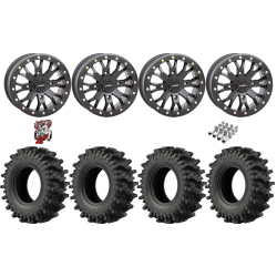 EFX MotoSlayer 30-9.5-14 Tires on SB-4 Matte Black Beadlock Wheels