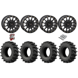 EFX MotoSlayer 28-9.5-14 Tires on SB-5 Matte Black Beadlock Wheels