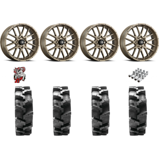 Quadboss QBT680 33-9.5-18 Tires on ITP Hurricane Bronze Wheels