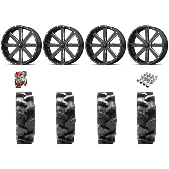 Quadboss QBT680 33-9.5-18 Tires on MSA M34 Flash Wheels