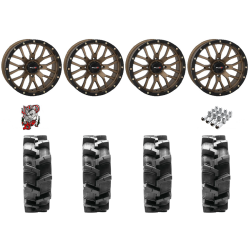 Quadboss QBT680 33-9.5-18 Tires on ST-3 Bronze Wheels