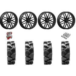 Quadboss QBT680 38-9.5-24 Tires on ST-3 Matte Black Wheels