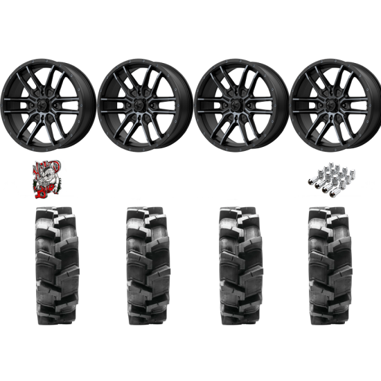 Quadboss QBT680 29-9.5-14 Tires on MSA M43 Fang Wheels