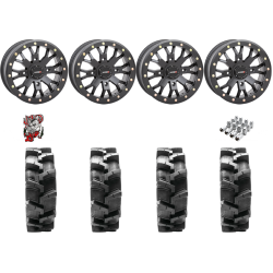 Quadboss QBT680 29-9.5-14 Tires on SB-4 Matte Black Beadlock Wheels