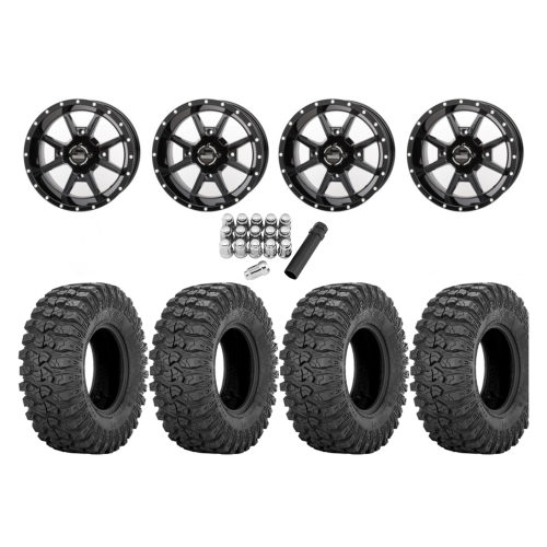Sedona Rock-A-Billy 30x10-14 Tires on Frontline 556 Gloss Black Wheels