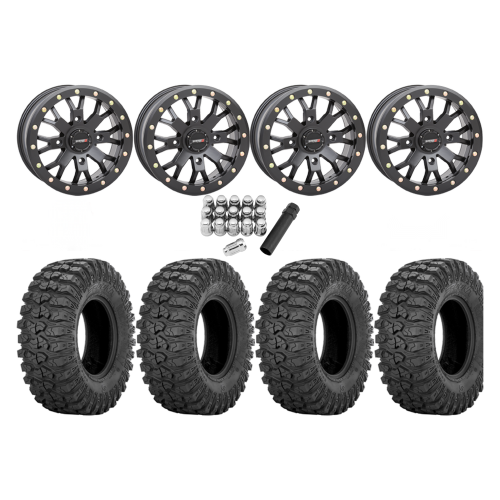 Sedona Rock-A-Billy 32x10-14 Tires on SB-4 Matte Black Beadlock Wheels