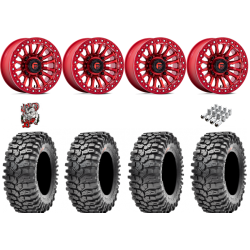 Maxxis Roxxzilla ML7 (Competition Compound) 35-10-15 Tires on Fuel Rincon Candy Red Beadlock Wheels