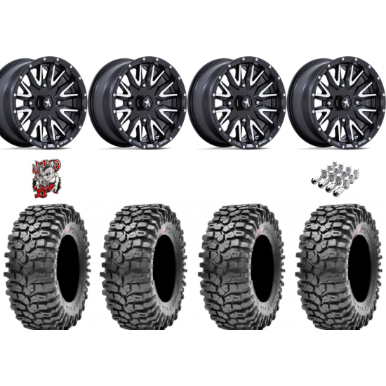 Maxxis Roxxzilla ML7 (Competition Compound) 35-10-15 Tires on MSA M49 Creed Matte Black & Machined Wheels