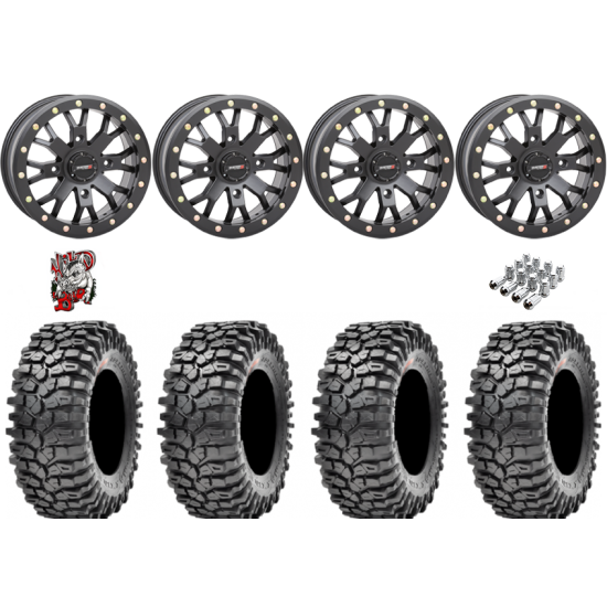 Maxxis Roxxzilla ML7 (Competition Compound) 32-10-15 Tires on SB-4 Matte Black Beadlock Wheels