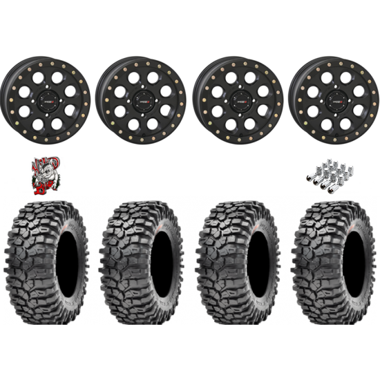 Maxxis Roxxzilla ML7 (Competition Compound) 32-10-15 Tires on SB-7 Matte Black Beadlock Wheels