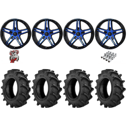 BKT TR 171 37-8.3-22 Tires on Frontline 505 Blue Tint Wheels
