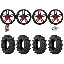 BKT TR 171 37-8.3-22 Tires on Frontline 505 Red Tint Wheels