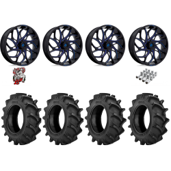 BKT TR 171 46-12.4-24 Tires on Fuel Runner Candy Blue Wheels