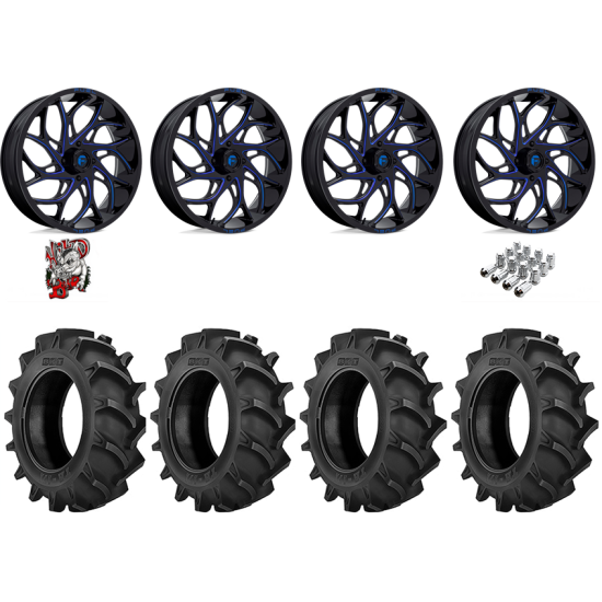 BKT TR 171 37-8.3-22 Tires on Fuel Runner Candy Blue Wheels