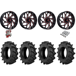 BKT TR 171 35-9.5-18 Tires on Fuel Runner Candy Red Wheels