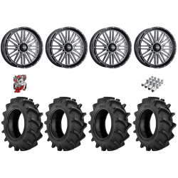 BKT TR 171 35-9.5-18 Tires on ITP Momentum Gloss Black Milled Wheels