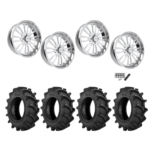 BKT TR 171 42x9.5-24 Tires on JTX Forged Enclave Polished Wheels