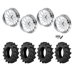 BKT TR 171 37x8.3-22 Tires on JTX Forged Psycho Polished Wheels