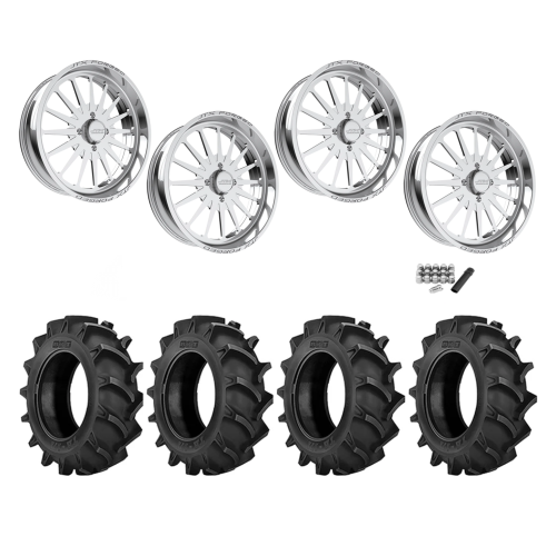 BKT TR 171 46x12.4-24 Tires on JTX Forged Silencer Polished Wheels