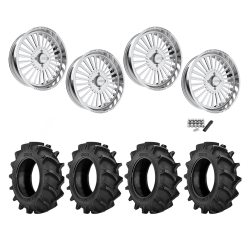 BKT TR 171 37x8.3-22 Tires on JTX Forged Stiletto Polished Wheels