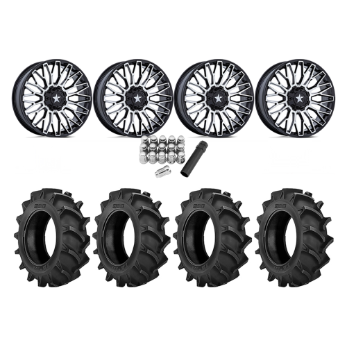 BKT TR 171 35x8.3-20 Tires on MSA M50 Clubber Machined Wheels