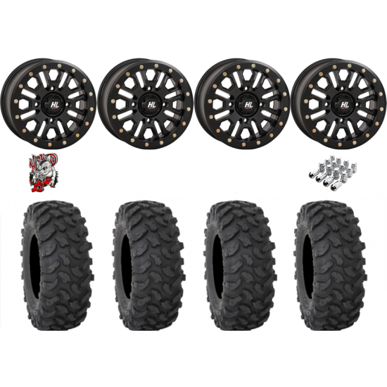 System 3 XTR370 32-10-15 Tires on HL23 Matte Black Beadlock Wheels