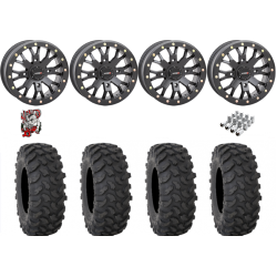 System 3 XTR370 32-10-15 Tires on SB-4 Matte Black Beadlock Wheels
