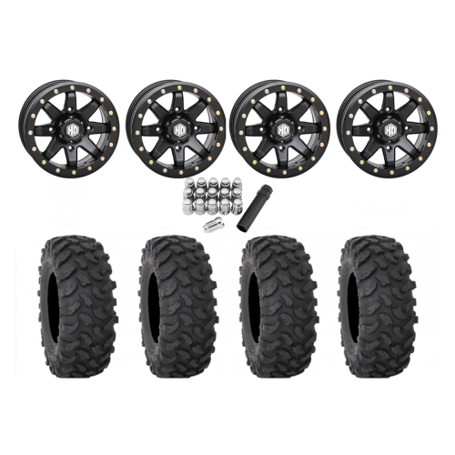 System 3 XTR370 30x10-14 Tires on STI HD9 Matte Black Beadlock Wheels