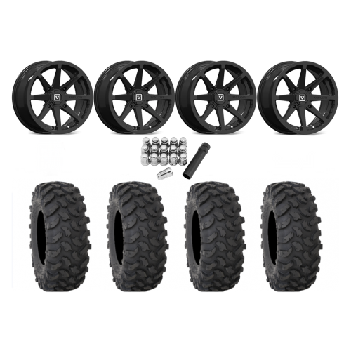 System 3 XTR370 30x10-15 Tires on V01 Gloss Black Wheels
