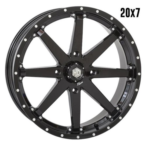 BKT AT 171 38x10-20 Tires on STI HD10 Gloss Black Wheels