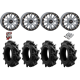 EFX Motohavok 28-8.5-14 Tires on SB-4 Satin Cement Grey Beadlock Wheels