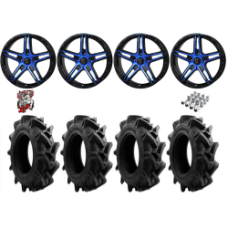 EFX Motohavok 35-8.5-20 Tires on Frontline 505 Blue Tint Wheels