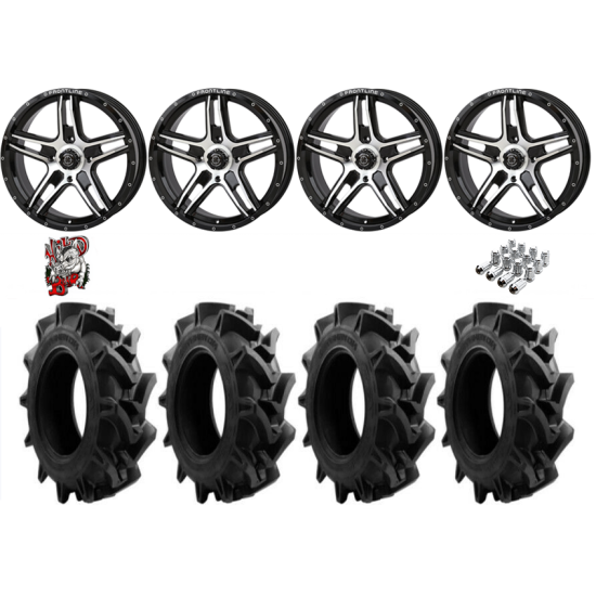 EFX Motohavok 37-9.5-22 Tires on Frontline 505 Machined Wheels