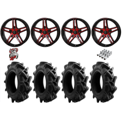 EFX Motohavok 37-9.5-22 Tires on Frontline 505 Red Tint Wheels