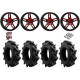 EFX Motohavok 35-8.5-20 Tires on Frontline 505 Red Tint Wheels