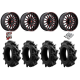 EFX Motohavok 37-9.5-22 Tires on Fuel Arc Gloss Black Milled Red Wheels