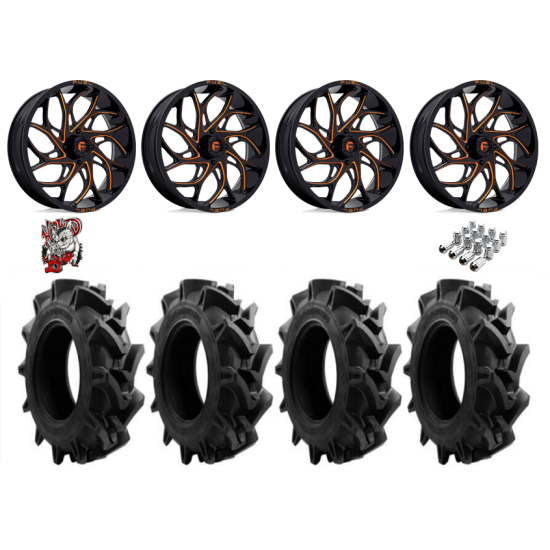 EFX Motohavok 34-8.5-18 Tires on Fuel Runner Candy Orange Wheels