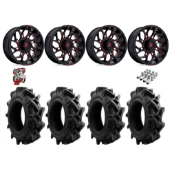 EFX Motohavok 37-9.5-22 Tires on Fuel Runner Candy Red Wheels