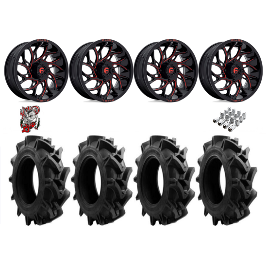 EFX Motohavok 45-10-24 Tires on Fuel Runner Candy Red Wheels