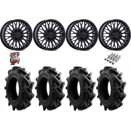 EFX Motohavok 35-8.5-22 Tires on MSA M50 Clubber Gloss Black Wheels