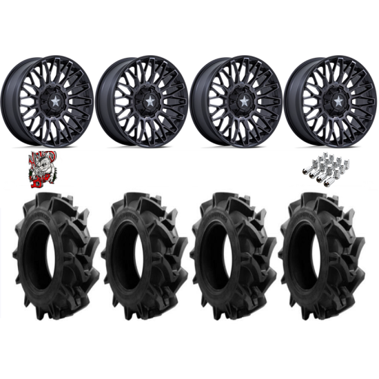 EFX Motohavok 35-8.5-22 Tires on MSA M50 Clubber Matte Black DDT Wheels
