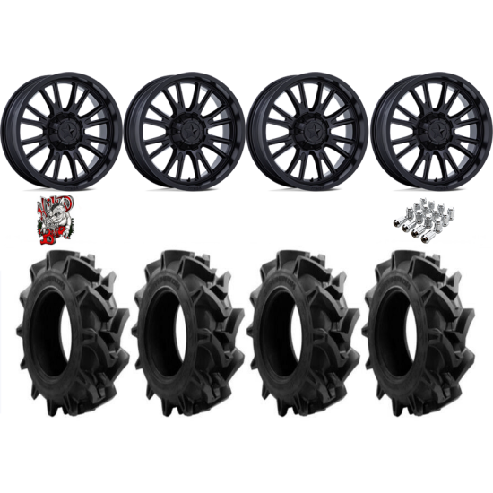 EFX Motohavok 37-9.5-22 Tires on MSA M51 Thunderlips Matte Black Wheels