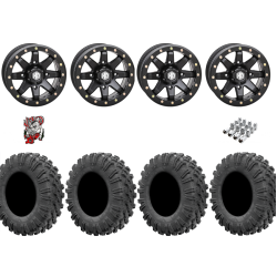 EFX Motoravage 30-10-14 Tires on STI HD9 Matte Black Beadlock Wheels