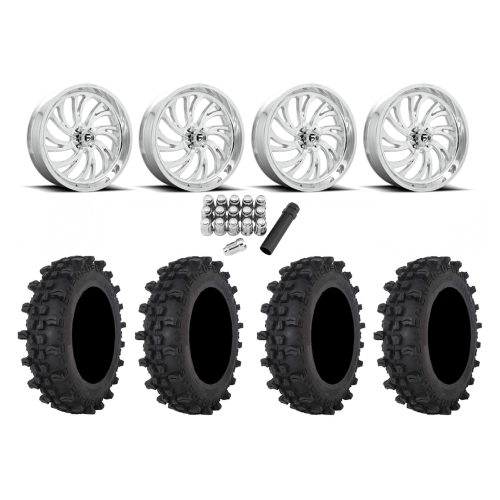 Frontline ACP 35x10-22 Tires on Fuel Kompressor Polished Wheels