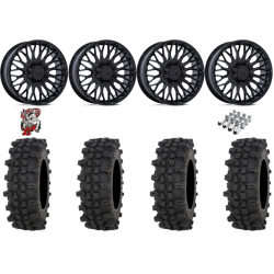 Frontline ACP 35-9.5-20 Tires on MSA M50 Clubber Gloss Black Wheels
